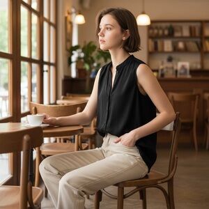 Joie Button Down Sleeveless Shirt Dress. Revolve. Black Size M #922